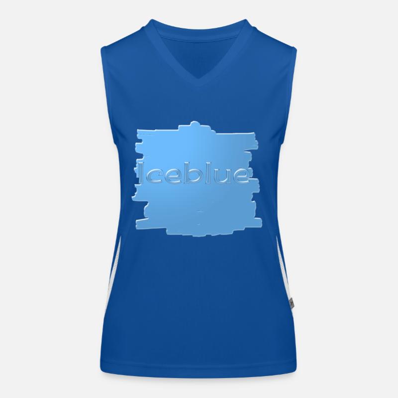Bleu glace Débardeur respirant contrasté Femme