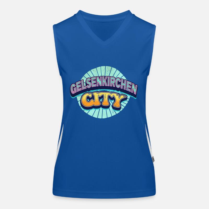 Gelsenkirchen Germany Font Pop Art Comic Women's Functional Contrast Tank Top