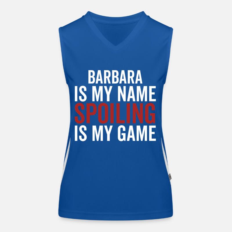 Barbara est mon nom Spoiling est mon jeu Débardeur respirant contrasté Femme