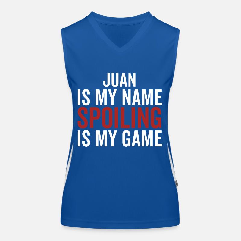 Juan est mon nom Spoiling est mon jeu Débardeur respirant contrasté Femme
