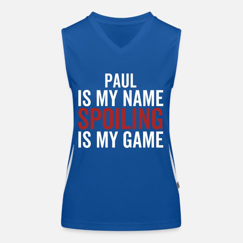 Paul est mon nom Spoiling est mon jeu Débardeur respirant contrasté Femme