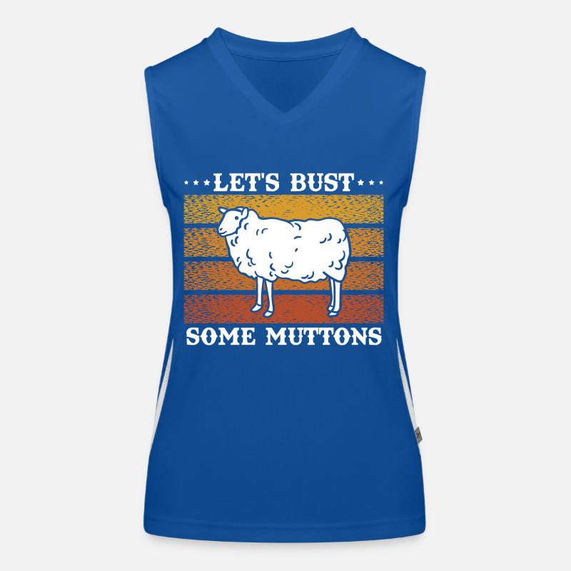 Let's Bust Some Muttons Vintage Schafs Geschenk Funktionelles Kontrast-Tank Top für Frauen