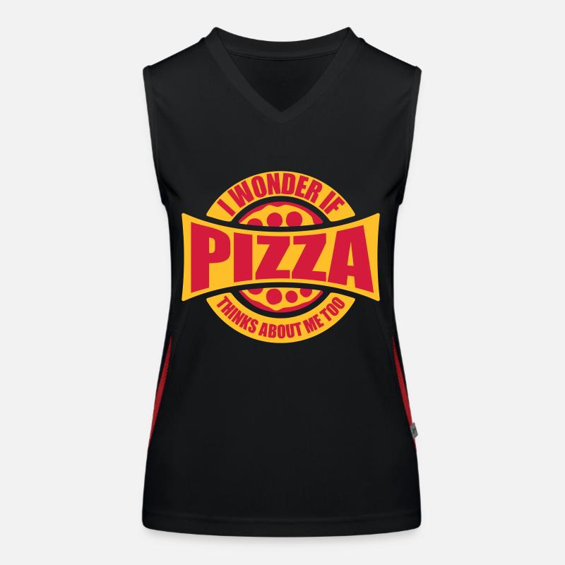 La pizza pense à moi Débardeur respirant contrasté Femme