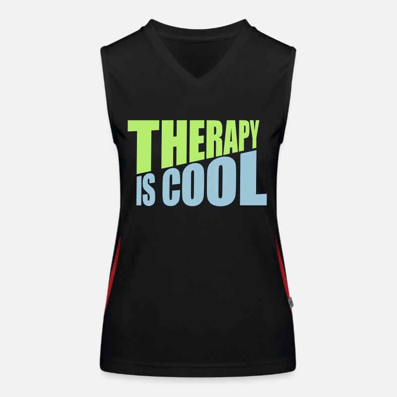 therapy is cool Quote Women's Functional Contrast Tank Top