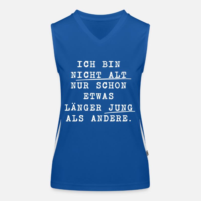 ICH BIN nicht alt JUNG Spruch Funktionelles Kontrast-Tank Top für Frauen