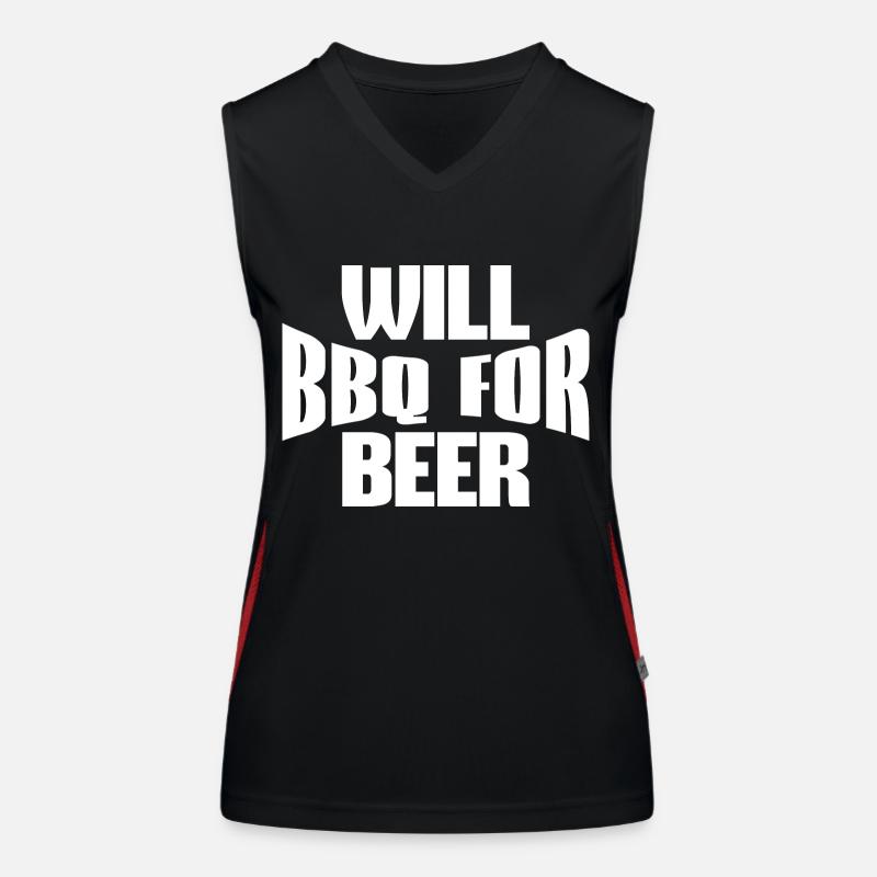 WILL BBQ FOR BEER Women's Functional Contrast Tank Top