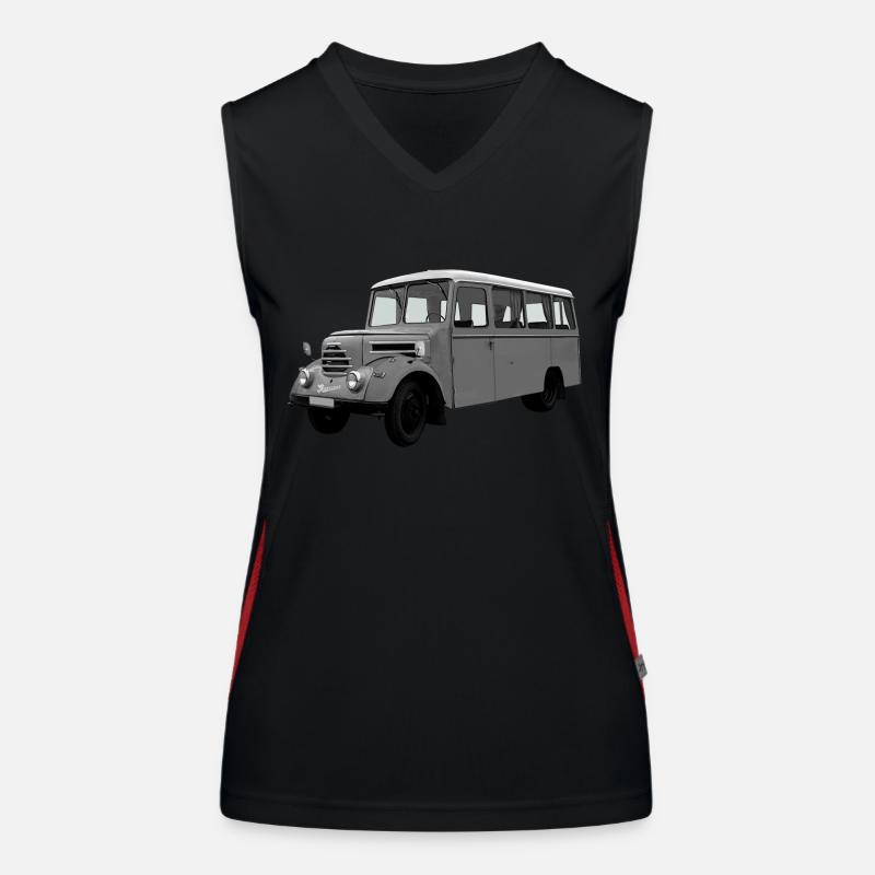 Bus Garant Robur Zittau DDR Oldtimer Ostalgie Funktionelles Kontrast-Tank Top für Frauen
