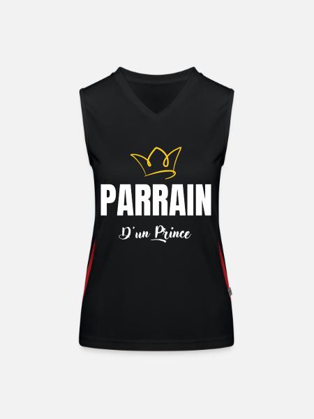 parrain d'un prince - Débardeur respirant contrasté Femme - noir/rouge - Devant