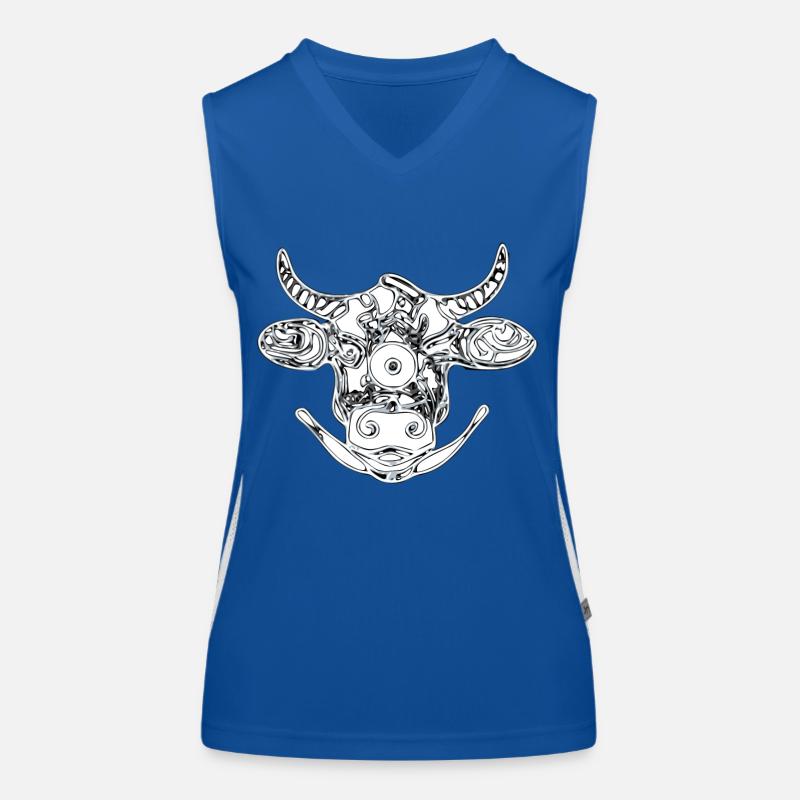 Tête de vache zentangle Débardeur respirant contrasté Femme