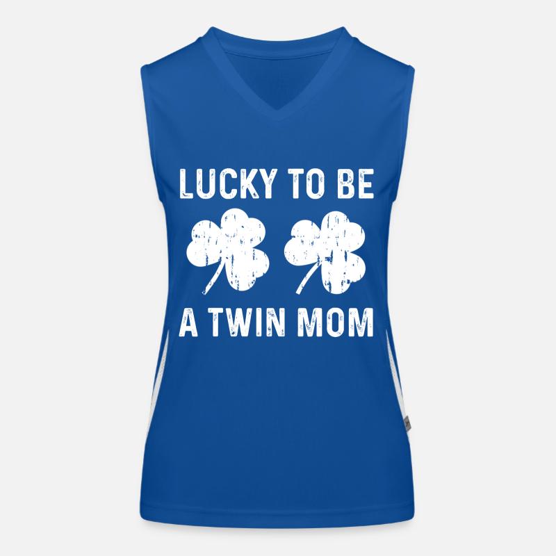 Glücklich, ein Zwillingsmutter zu sein St. Patrick s Day T-Shirt Funktionelles Kontrast-Tank Top für Frauen