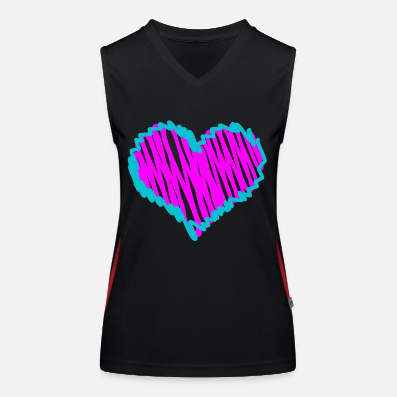 pink herz Funktionelles Kontrast-Tank Top für Frauen