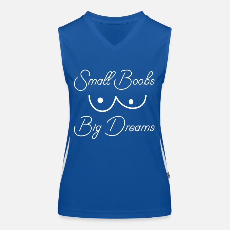 Kleine Brüste - Große Träume Funktionelles Kontrast-Tank Top für Frauen
