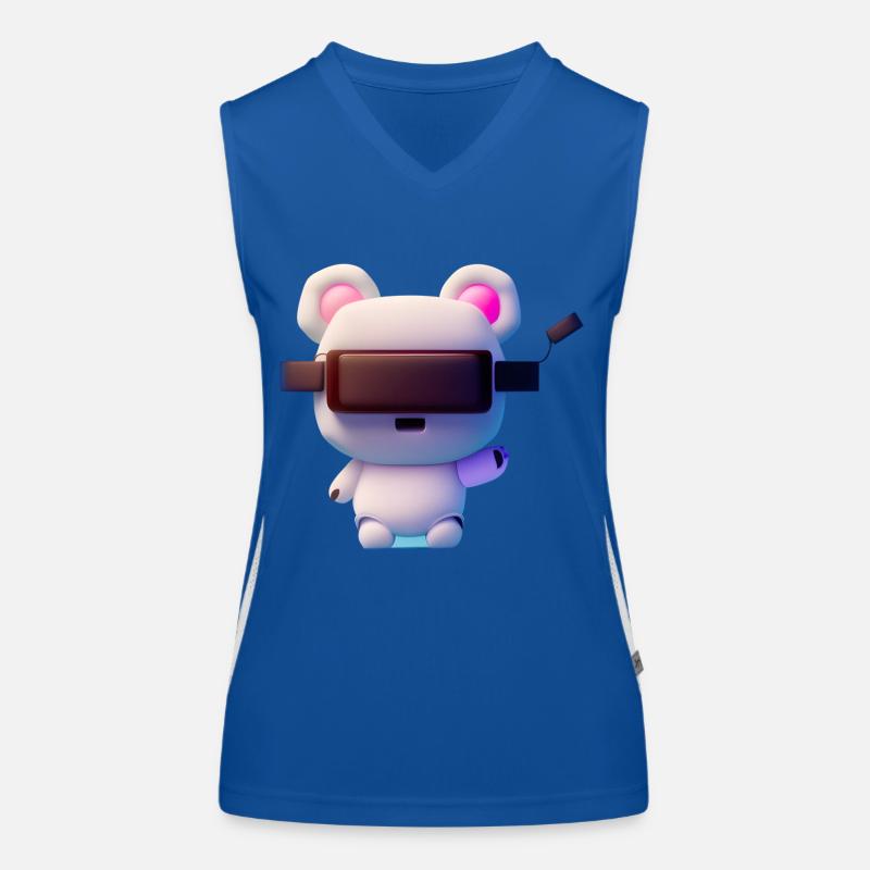 Bär mit Virtual Reality Headset Funktionelles Kontrast-Tank Top für Frauen
