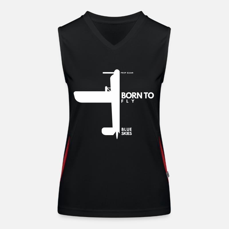 Born to Fly - Women's Functional Contrast Tank Top - black/red