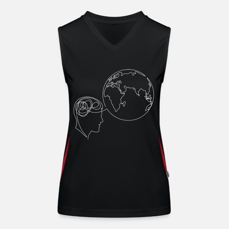 Globalization Thinking Brain Women's Functional Contrast Tank Top