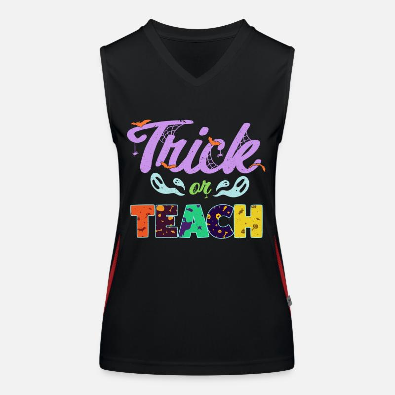 Lehrer Halloween - Süßes oder Lernen Funktionelles Kontrast-Tank Top für Frauen