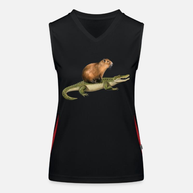 Capybara Alligator Débardeur respirant contrasté Femme