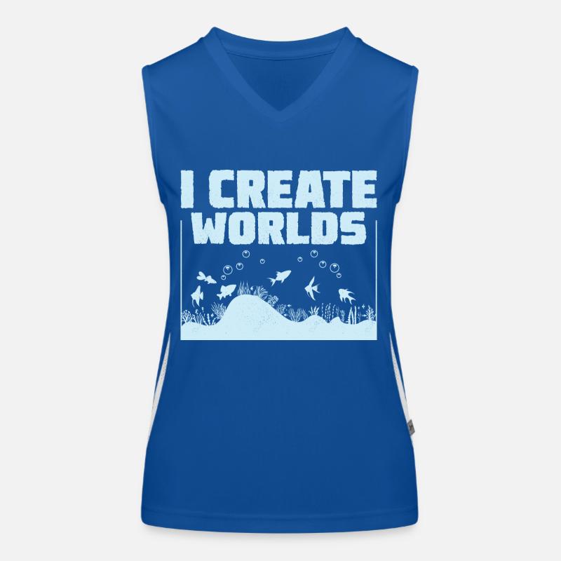 I Create Worlds Fish Keeping Aquarium Owner Funktionelles Kontrast-Tank Top für Frauen