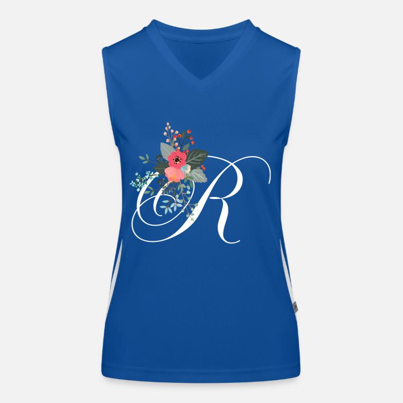 Buchstabe r blumig Funktionelles Kontrast-Tank Top für Frauen