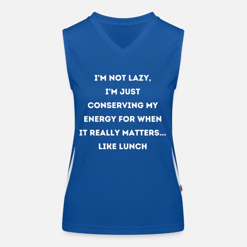 Mittagessen Arbeit Spruch Funktionelles Kontrast-Tank Top für Frauen
