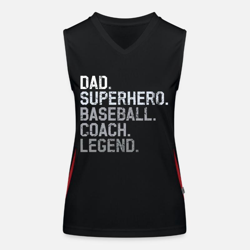 Baseball coach dad Women's Functional Contrast Tank Top