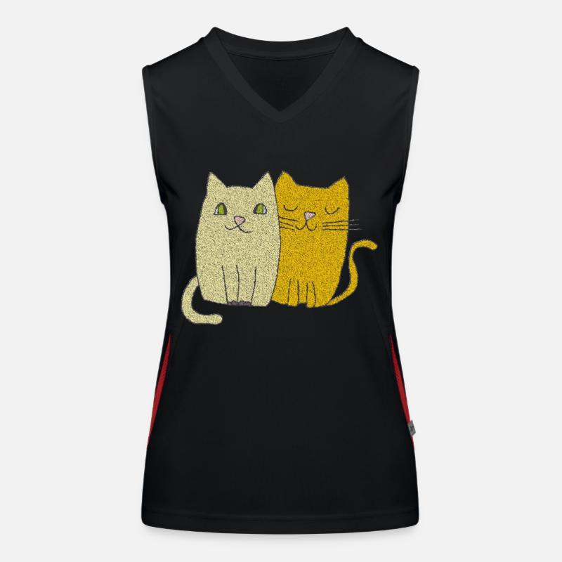 katzen liebe Funktionelles Kontrast-Tank Top für Frauen