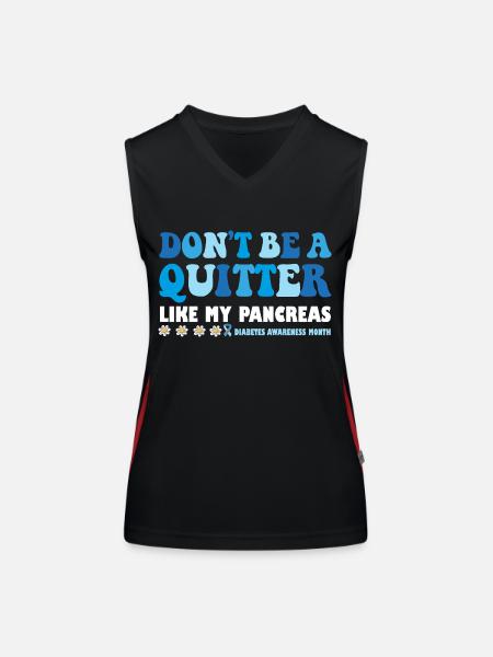 Don't Be A Quitter Like My Pancreas - Women's Functional Contrast Tank Top - black/red - Front