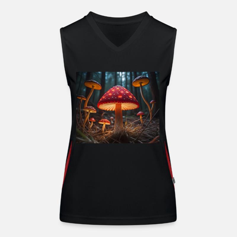 Glowing Toadstools Women's Functional Contrast Tank Top