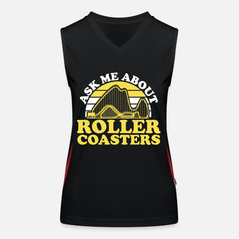 Achterbahn Rollercoaster Freizeitpark Funktionelles Kontrast-Tank Top für Frauen