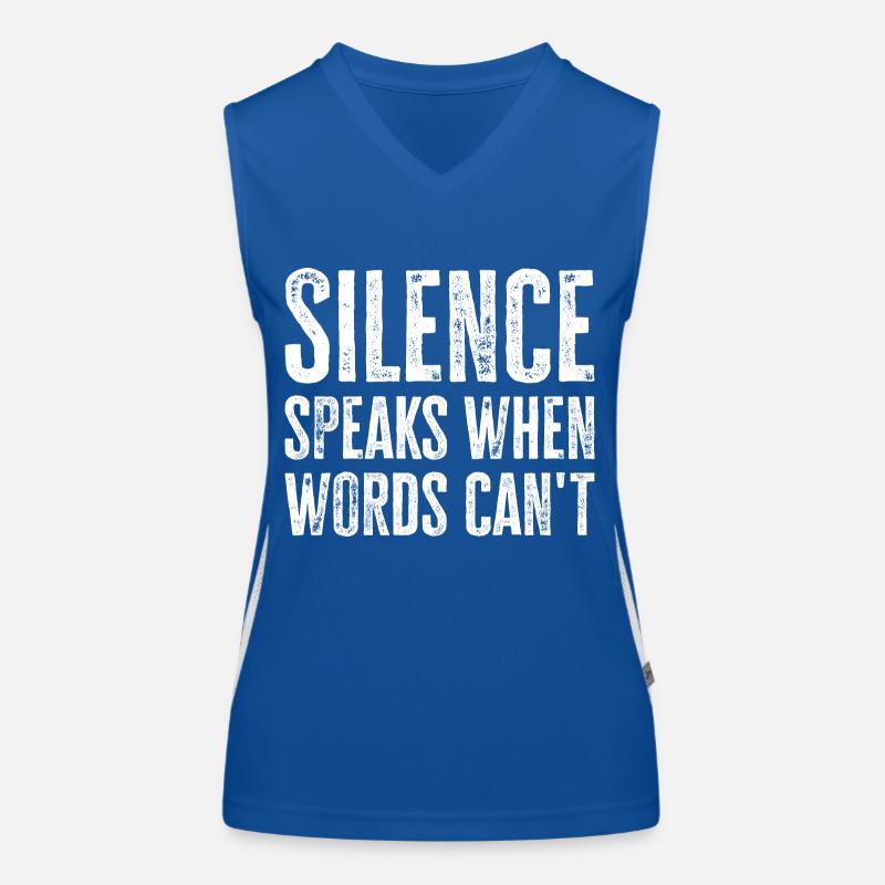Le silence parle quand les mots ne le peuvent pas - Deep Thinker Débardeur respirant contrasté Femme