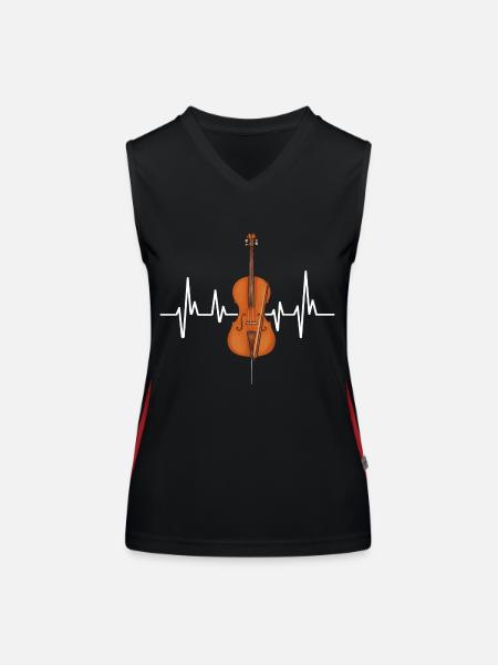 Cello Player Cellist Musician Cello - Women's Functional Contrast Tank Top - black/red - Front