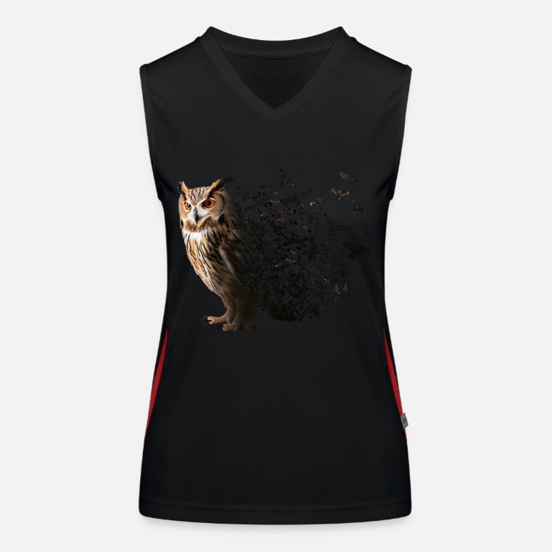 Eule Funktionelles Kontrast-Tank Top für Frauen