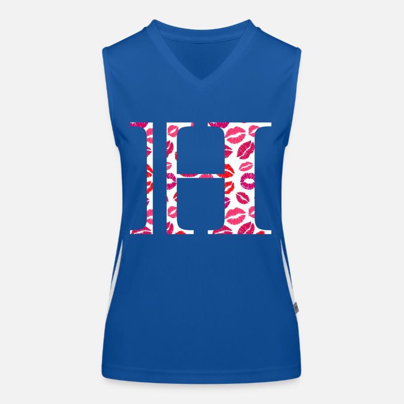 Buchstabe h Küsse Funktionelles Kontrast-Tank Top für Frauen