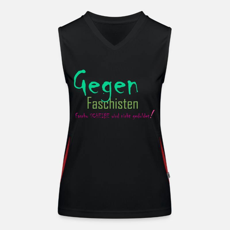 fascho scheisse wird nicht geduldet Funktionelles Kontrast-Tank Top für Frauen