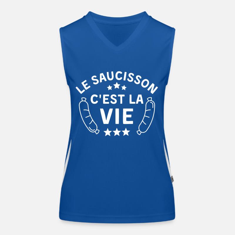 Le saucisson c est la vie 1 Débardeur respirant contrasté Femme