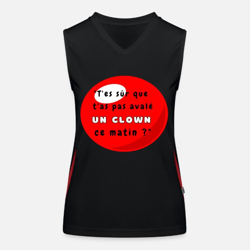 Funny Expression Clown Nose - Women's Functional Contrast Tank Top - black/red