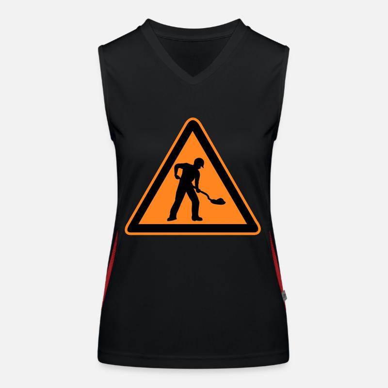 Panneau chantier de construction de route Débardeur respirant contrasté Femme