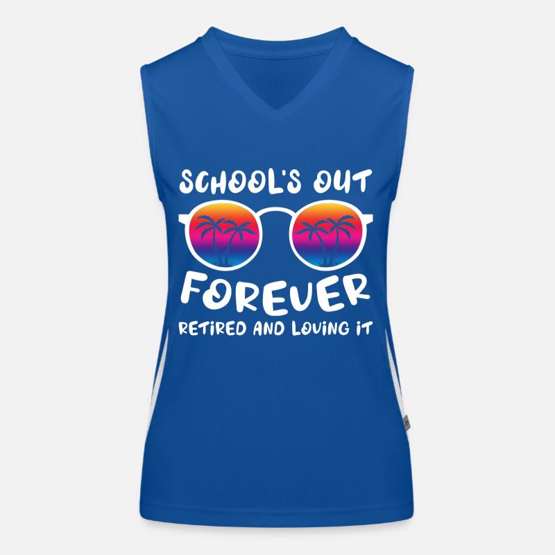 Schools Out Forever Retired Loving It Summer Funktionelles Kontrast-Tank Top für Frauen