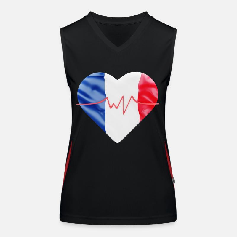 French flag - blue, white, red Women's Functional Contrast Tank Top