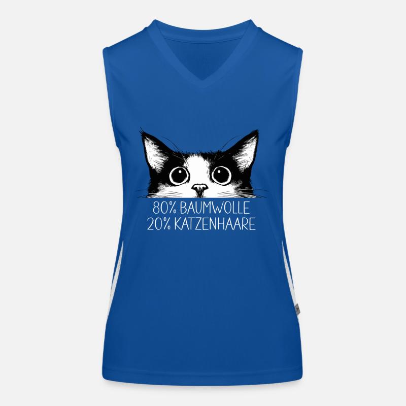 Katze 80% Baumwolle 20% Katzenhaare Lustig Spruch Funktionelles Kontrast-Tank Top für Frauen
