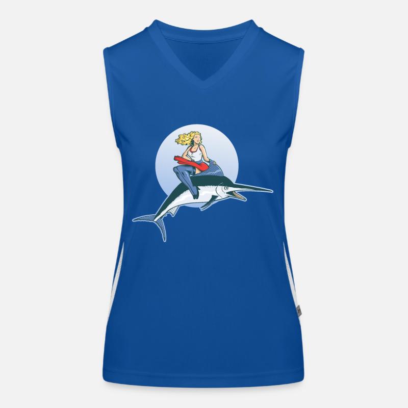 Pin Up on Swordfish Women's Functional Contrast Tank Top