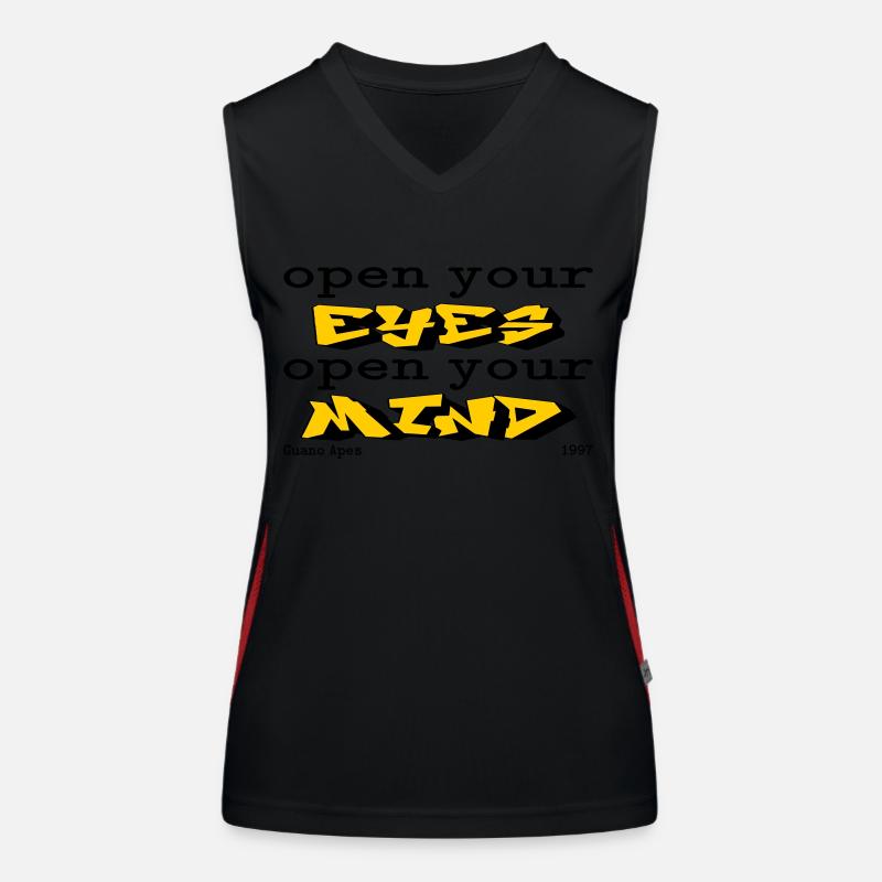 Öffne deine Augen Öffne deinen Geist Funktionelles Kontrast-Tank Top für Frauen