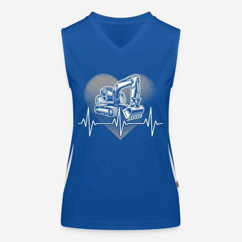 Herzschlag Bagger Funktionelles Kontrast-Tank Top für Frauen