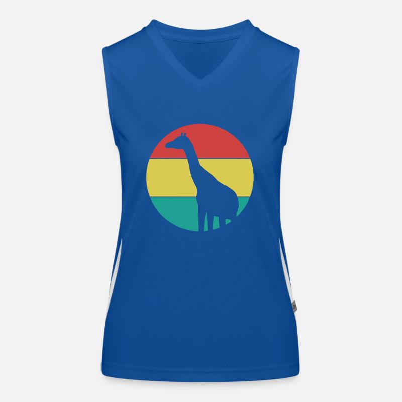Giraffe in a colored circle Women's Functional Contrast Tank Top