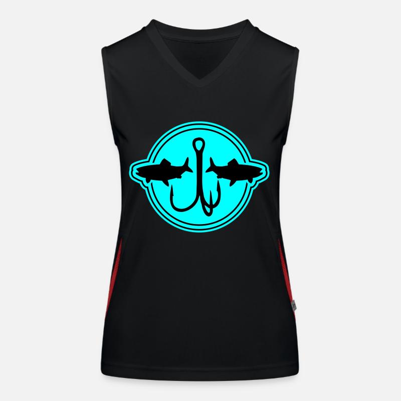 Symbole de pêche Hameçon Débardeur respirant contrasté Femme