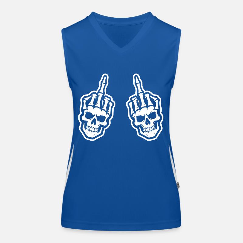 Middle Finger Skeleton Hand Women's Functional Contrast Tank Top