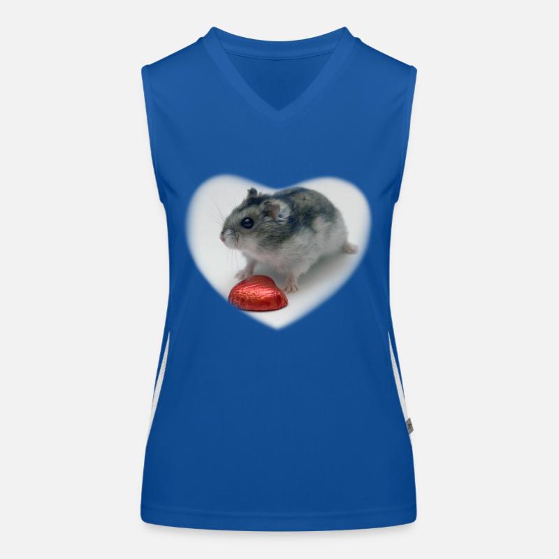 Hamster Herz Funktionelles Kontrast-Tank Top für Frauen