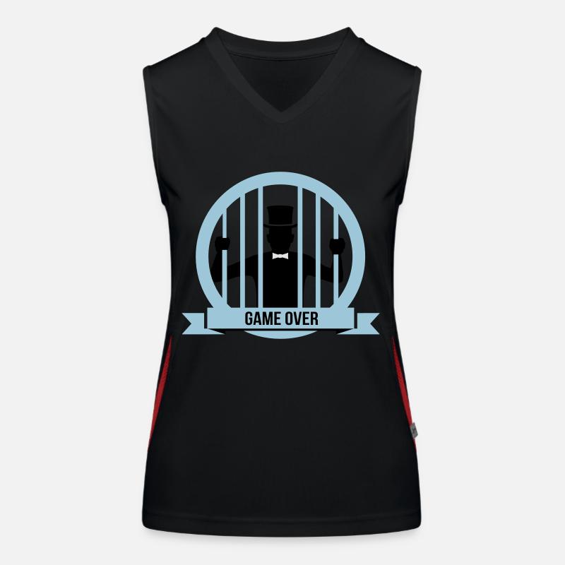 Game over JGA Knast Junggesellen abschied Funktionelles Kontrast-Tank Top für Frauen