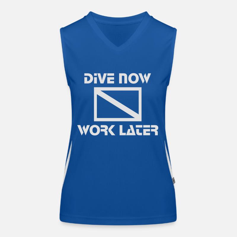 dive now, work later Funktionelles Kontrast-Tank Top für Frauen
