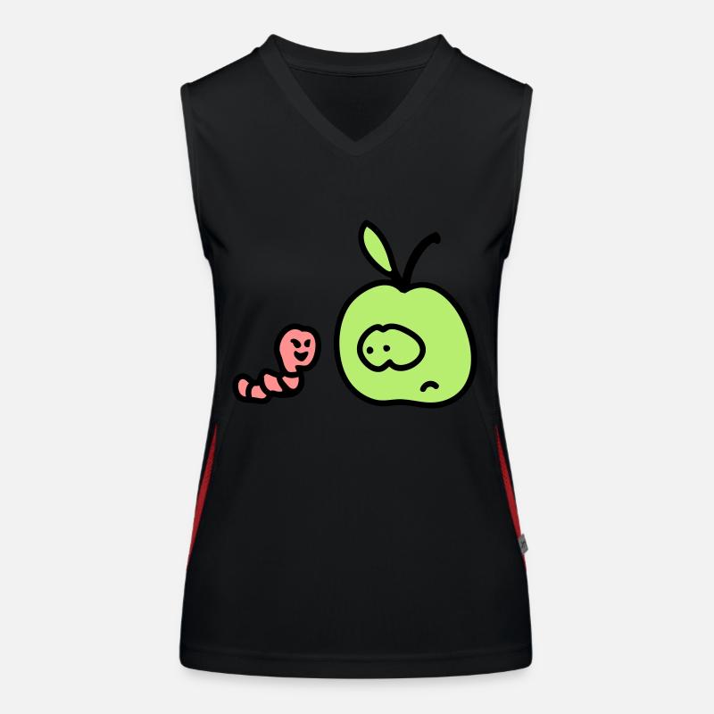 Apfel + Wurm 3 Funktionelles Kontrast-Tank Top für Frauen
